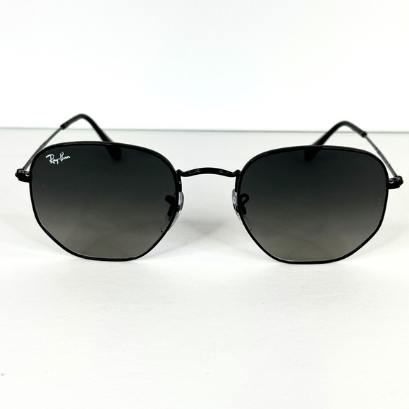 RAY-BAN RB3548 Sunglasses NEW Hexagonal Flat Lenses Black Made In Italy main image 9
